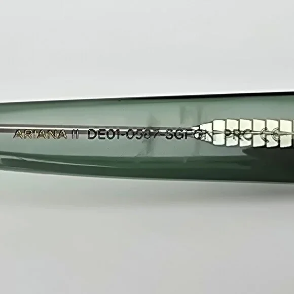 Diff Eyewear Ariana II Crystal Green Frame Green Gradient Lens Sunglasses w Case - Picture 11 of 16